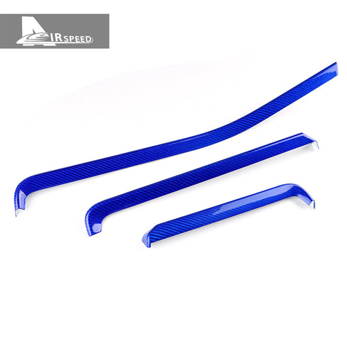 Carbon Fiber Dashboard Passenger Blue Trim Strip For Corvette C8 2020-2021